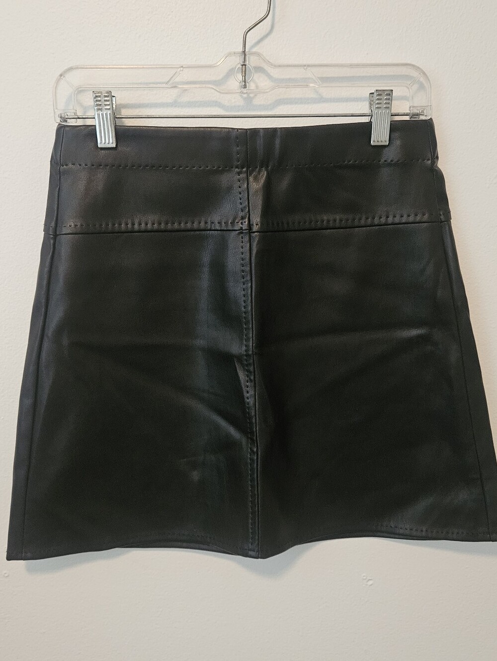 Max Studio Black Faux Leather Mini Skirt